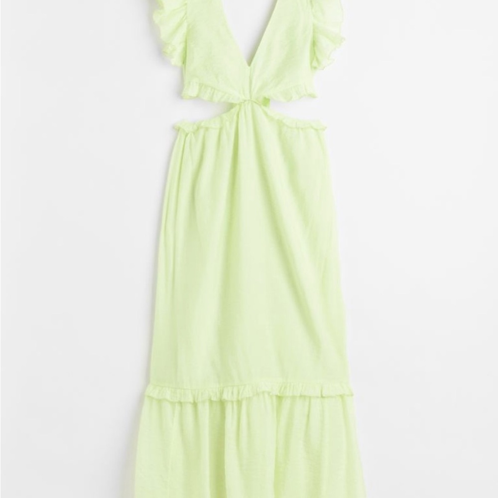 V neck cut out maxi dress